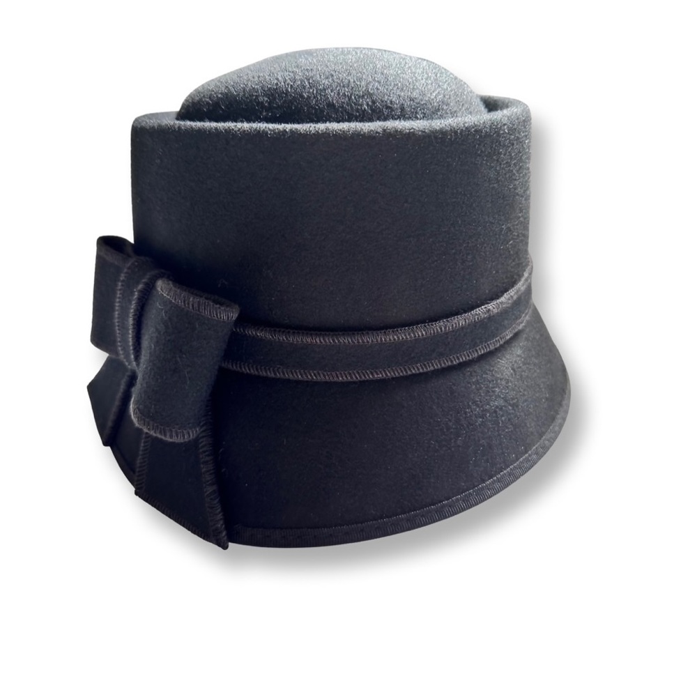 Scala Pronto Black 100% Wool Hat One Size EUC